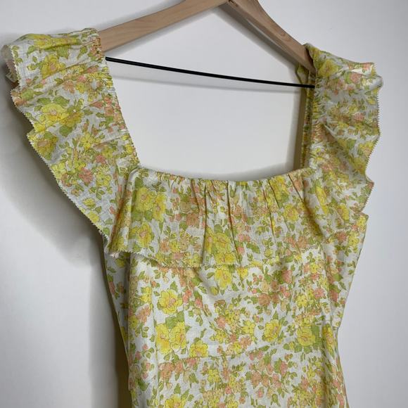 Zimmerman Goldie Ruffle Floral Midi Dress Women’s size 3 or US 8 - Picture 14 of 16